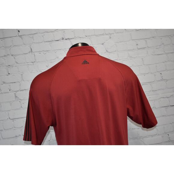 Adidas Golf Pullover Shirt 1/4 ZIP Men Size Large Performance Polyester Maroon - Picture 6 of 8